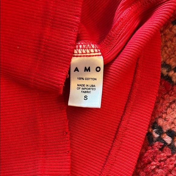 AMO Red Ribbed Tank Top - Picture 3 of 4
